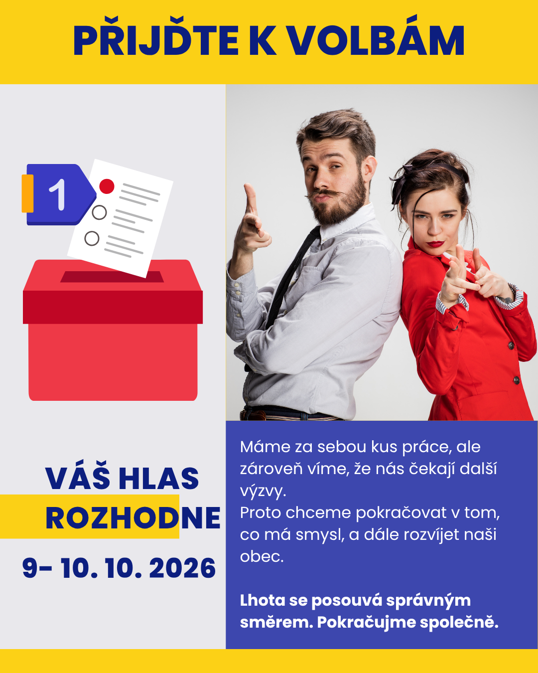 Přijďte k volbám – mobilizační příspěvek