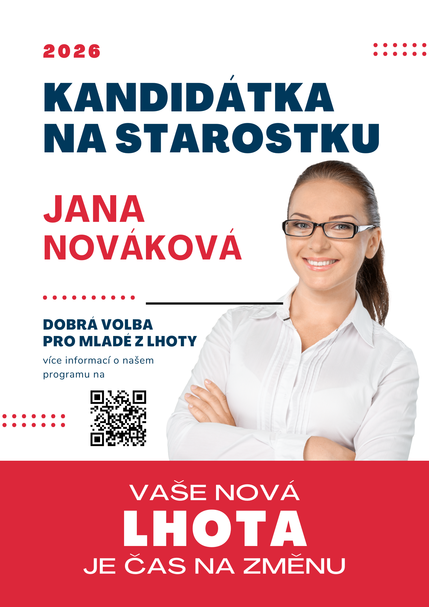 Plakát kandidátky na starostku – Jana Nováková