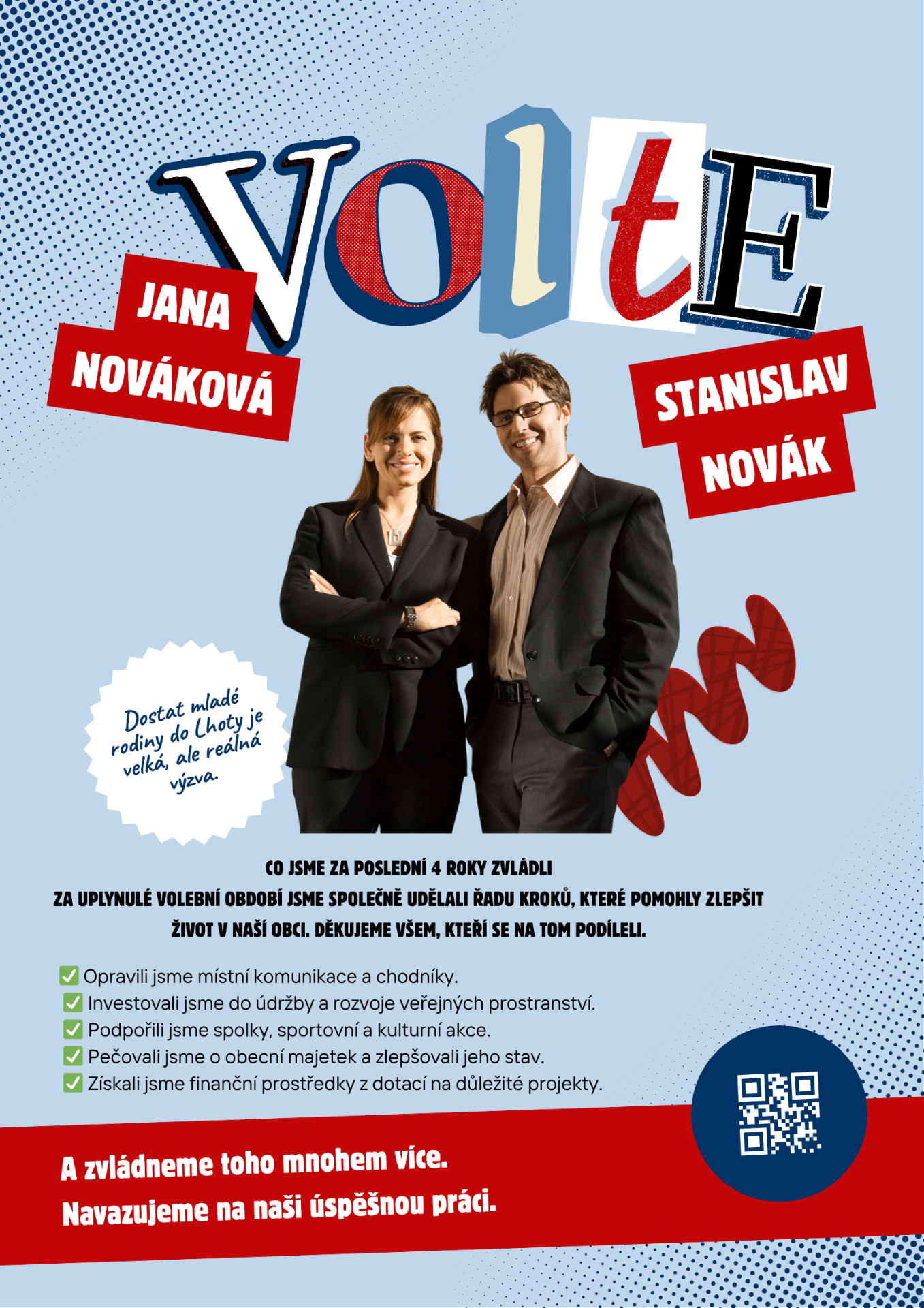 Volební leták – Jana Nováková a Stanislav Novák
