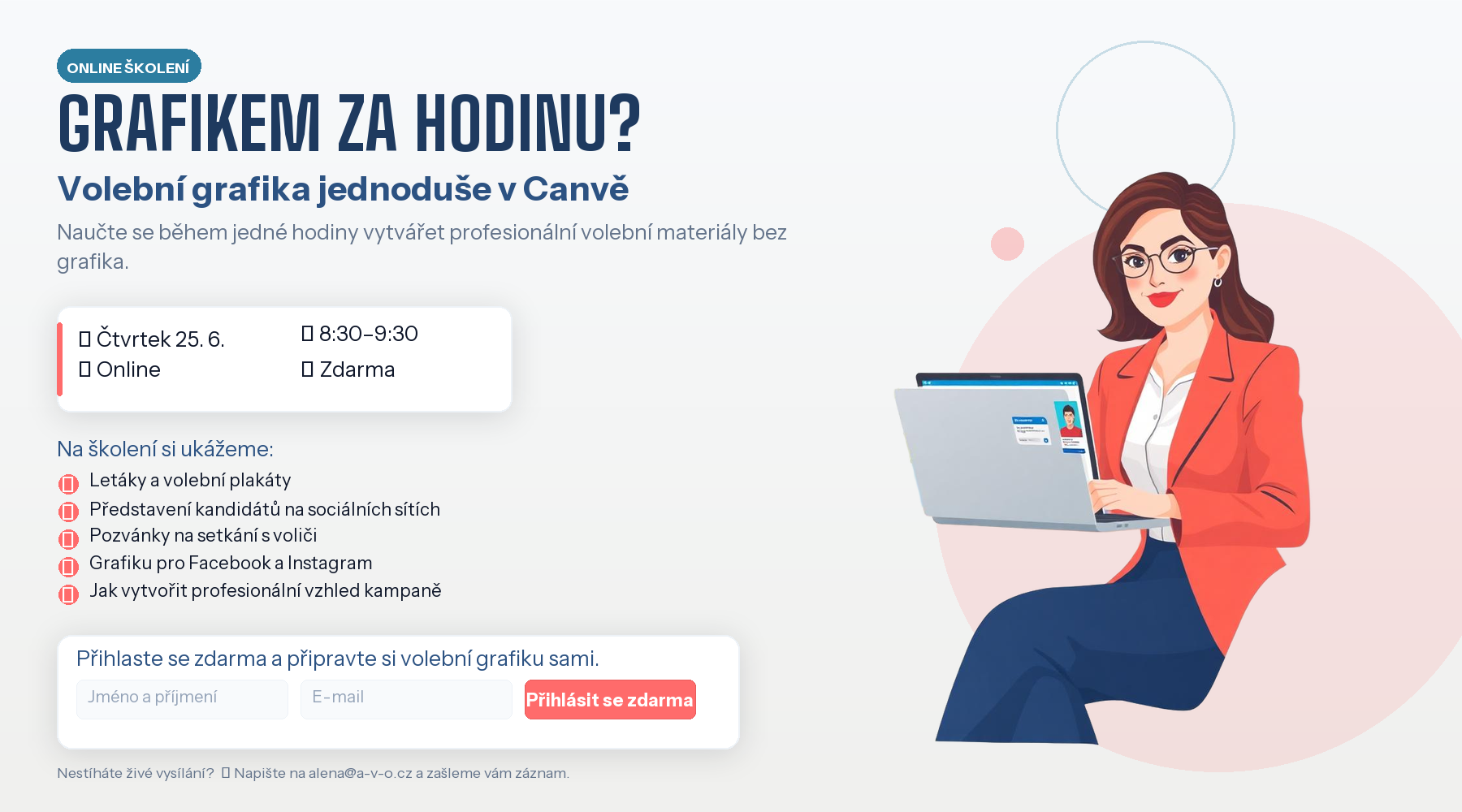 Online školení Canva pro volební kandidáty